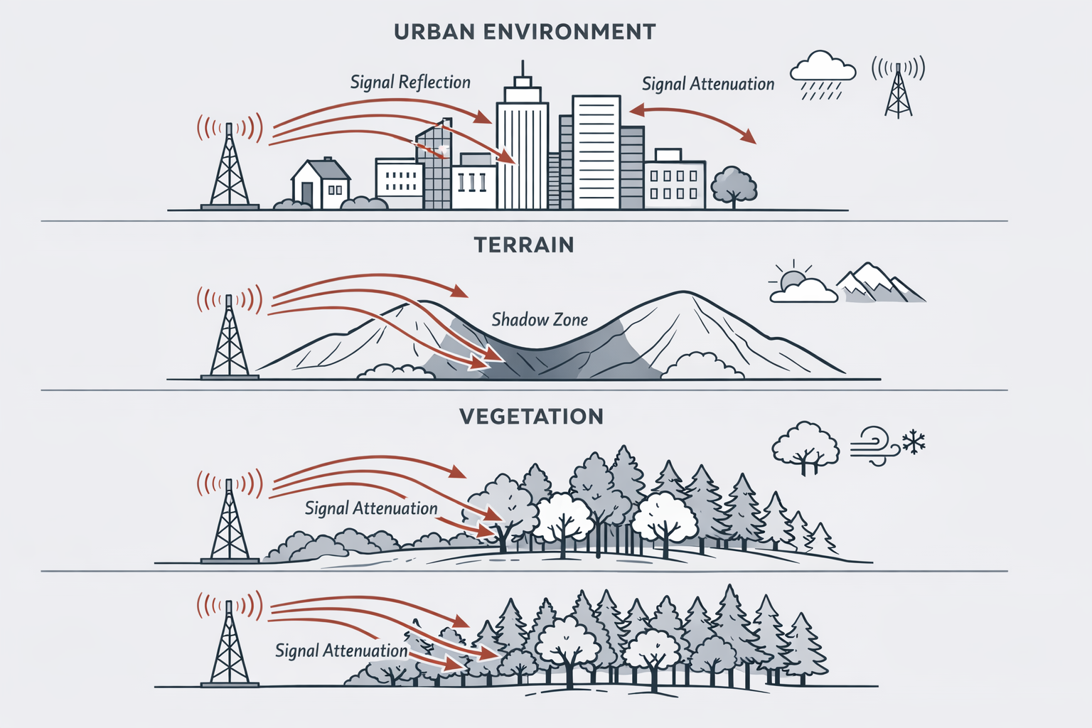 Fattori che influenzano la copertura 5G
